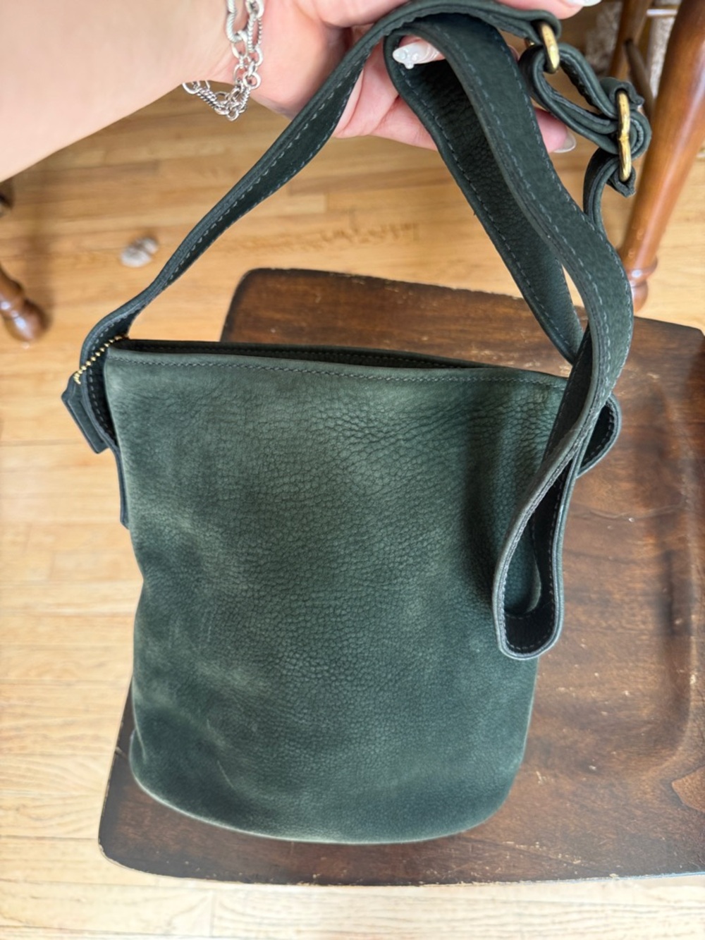 Vintage Coach Sea Green Pebble Leather
Sonoma Bucket Bag like new no flaws